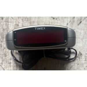 Timex T109S Loud Travel Alarm Clock Grey Battery Backup Tested & Works